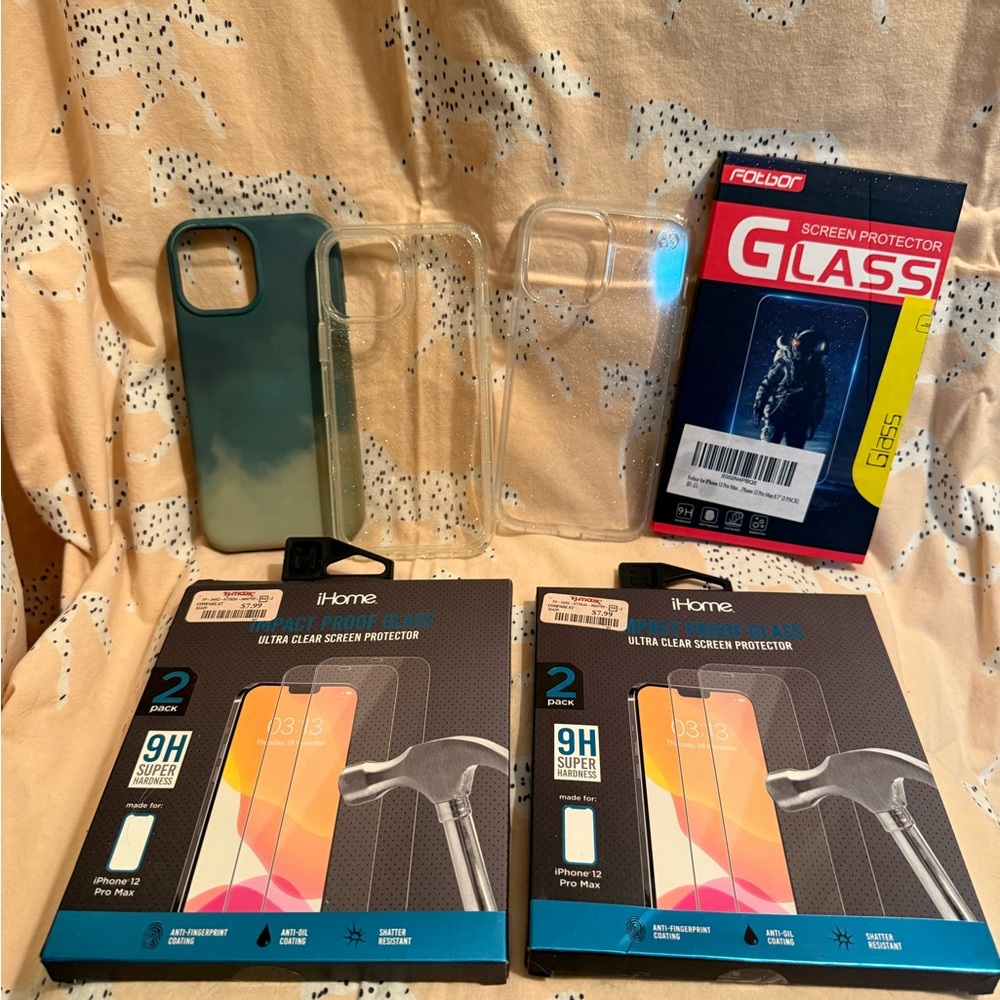 iHome Clear and Black Screen Protector Set for iPhone 12 Pro Max